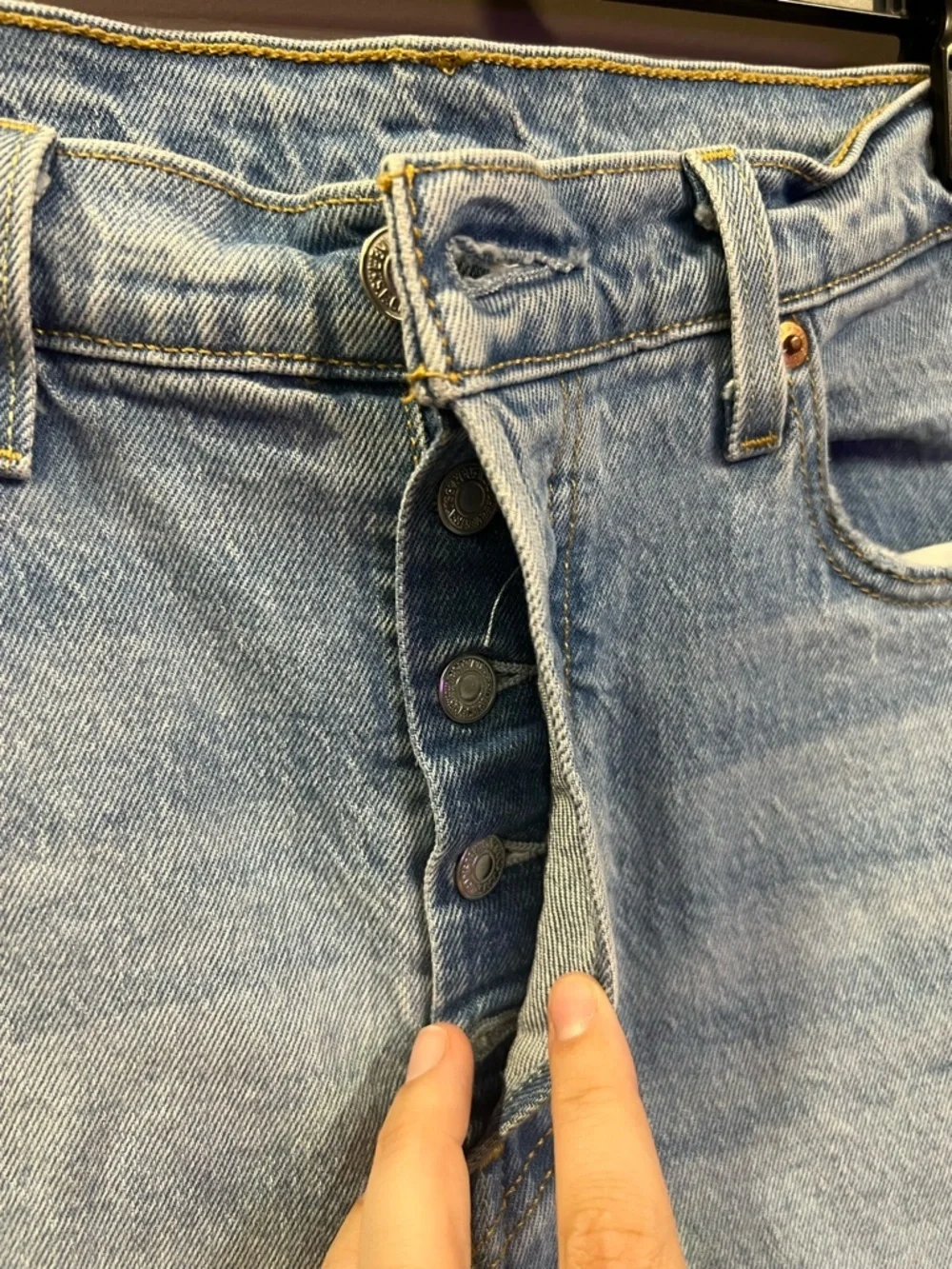 Levi's 501 Faded Light Blue Slim Straight Jeans